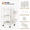 Costway 3-Tier Rolling Cart Storage Trolley Organizer w/ DIY Dual Pegboards, Mobile Metal Utility Cart on Wheels Serving Cart for Kitchen Office